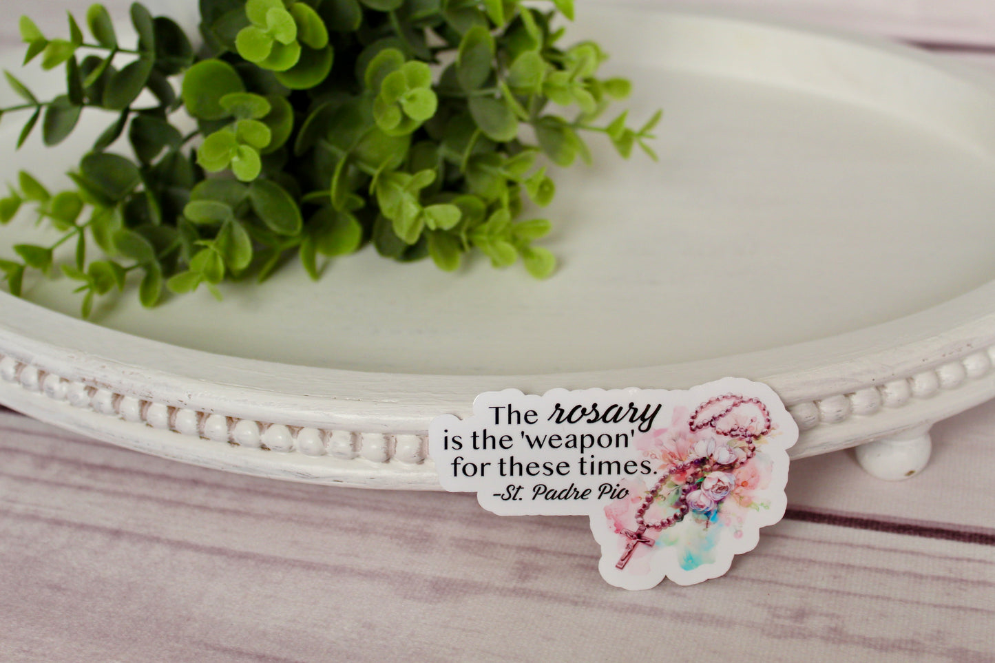 Padre Pio Rosary Sticker
