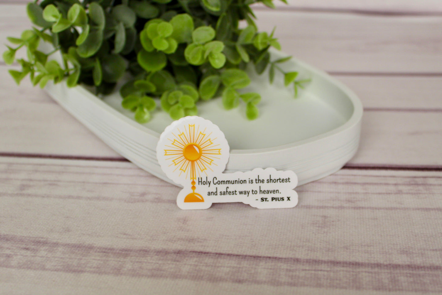 "Holy Communion" St. Pius X Monstrance Sticker