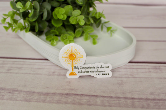 "Holy Communion" St. Pius X Monstrance Sticker