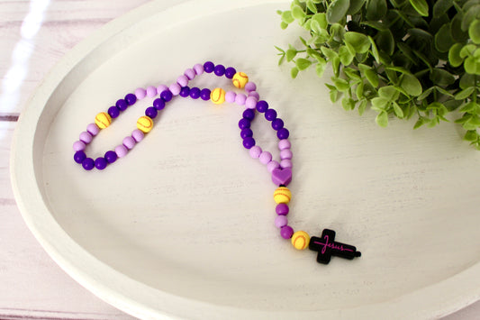 "Little Saints" Softball Rosary - Purple & Lavender